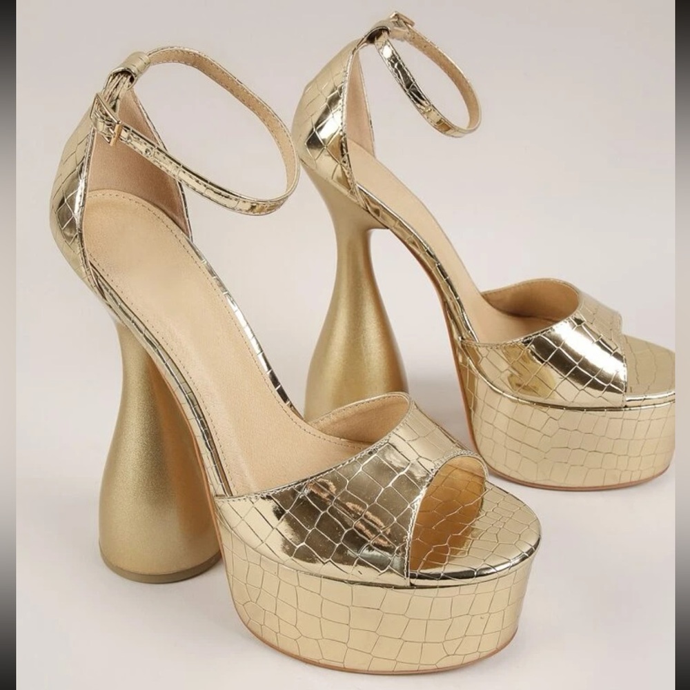 Gold Platform Heels